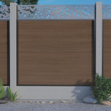 1.8m – Walnut – Brussels Decorative Panel With Fence