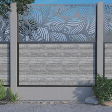 1.8m – Stone – Paris Decorative Panel With Fence