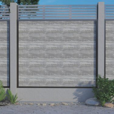 1.8m – Stone – Madrid Decorative Panel With Fence