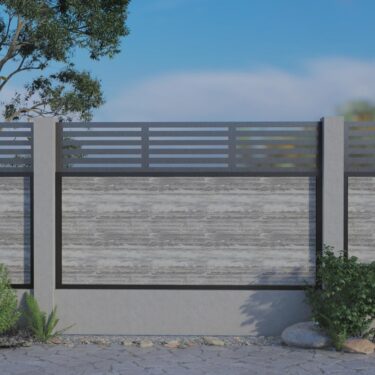 0.9m – Stone – Madrid Decorative Panel With Fence