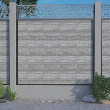 1.8m – Stone – Dublin Decorative Panel With Fence