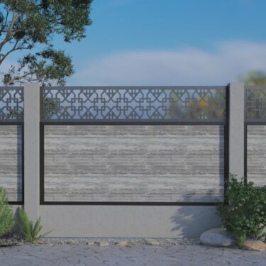 0.9m – Stone – Dublin Decorative Panel With Fence