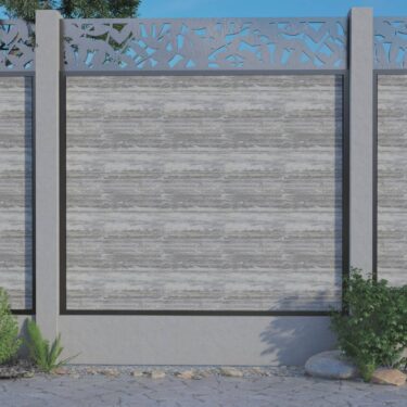 1.8m – Stone – Brussels Decorative Panel With Fence